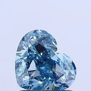 1.05ct HEART Fancy Vivid Blue VS1 Coloured Lab diamond