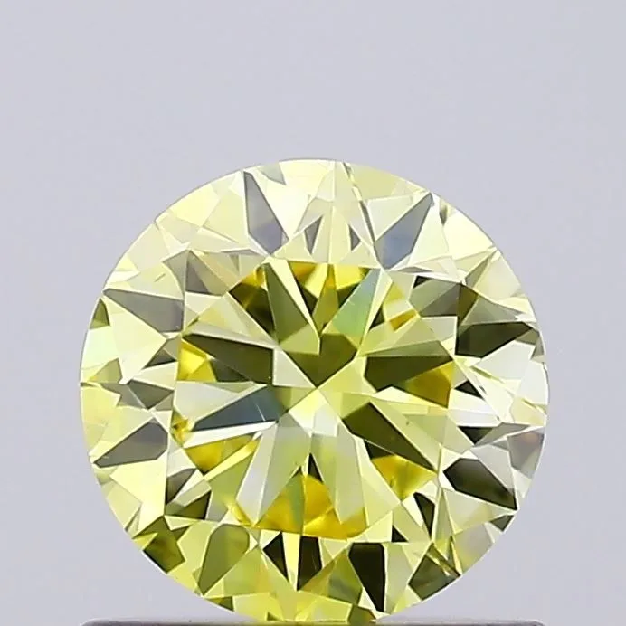 0.81ct ROUND Fancy Yellow VS1 Coloured Lab diamond