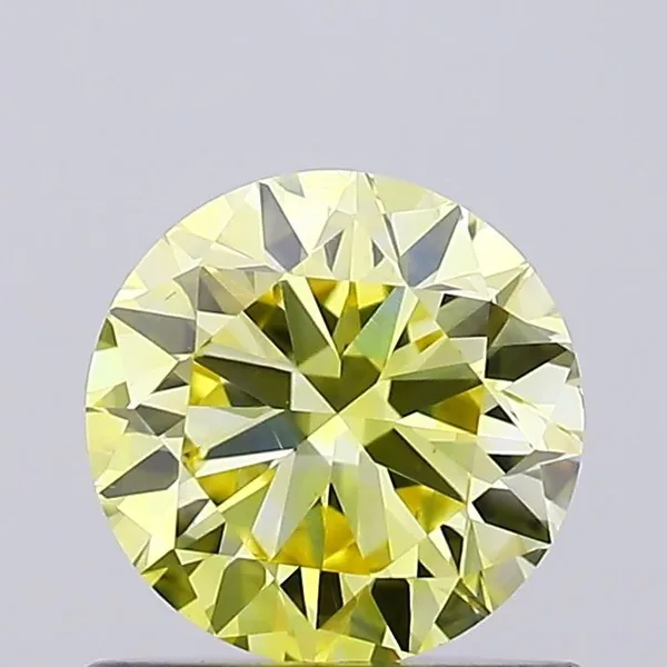 0.81ct ROUND Fancy Yellow VS1 Coloured Lab diamond