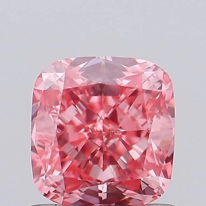 0.85ct CUSHION Fancy Vivid Pink VVS2 Coloured Lab diamond