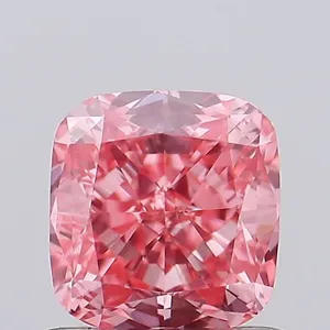 0.85ct CUSHION Fancy Vivid Pink VVS2 Coloured Lab diamond
