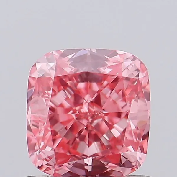 0.85ct CUSHION Fancy Vivid Pink VVS2 Coloured Lab diamond