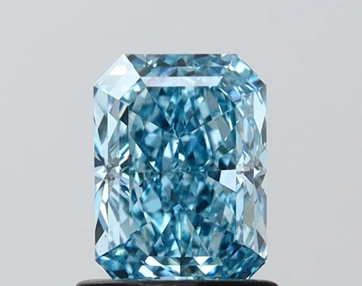 1.05ct RADIANT Fancy Vivid Blue SI1 Coloured Lab diamond