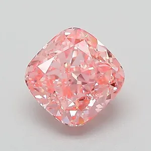 1.04ct CUSHION Fancy Vivid Pink VS1 Coloured Lab diamond