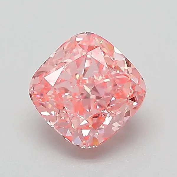 1.04ct CUSHION Fancy Vivid Pink VS1 Coloured Lab diamond