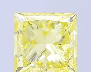 2ct PRINCESS Fancy Yellow VS2 Coloured Lab diamond