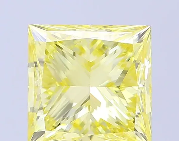 2ct PRINCESS Fancy Yellow VS2 Coloured Lab diamond