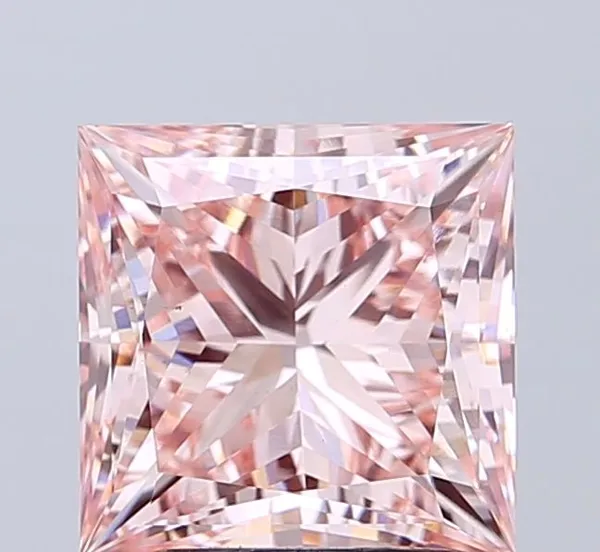 3.23ct PRINCESS Fancy Intense Pink VS1 Coloured Lab diamond