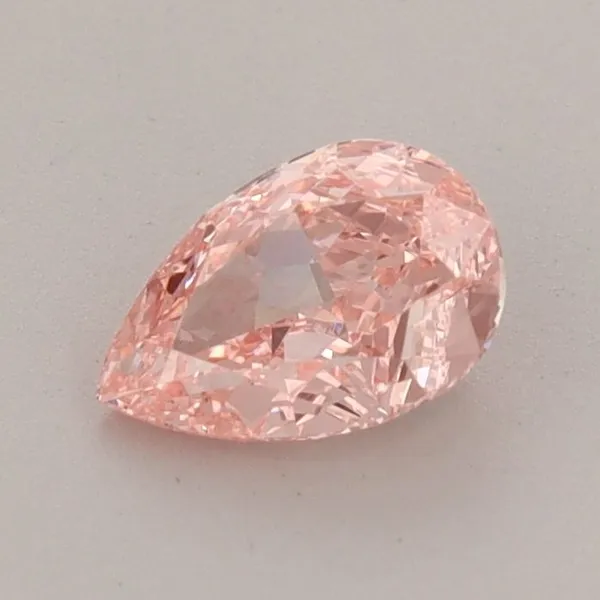 0.71ct PEAR Fancy Vivid Pink VVS2 Coloured Lab diamond
