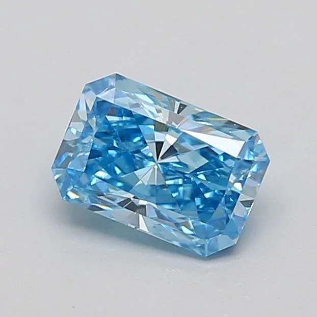 0.79ct RADIANT Fancy Vivid Blue VS1 Coloured Lab diamond