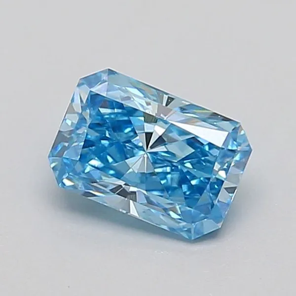 0.79ct RADIANT Fancy Vivid Blue VS1 Coloured Lab diamond