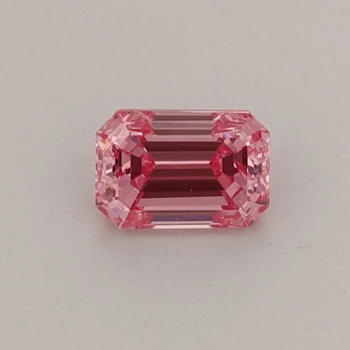 0.37ct EMERALD Fancy Vivid Pink VS1 Coloured Lab diamond