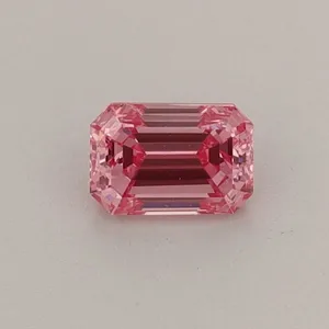 0.37ct EMERALD Fancy Vivid Pink VS1 Coloured Lab diamond
