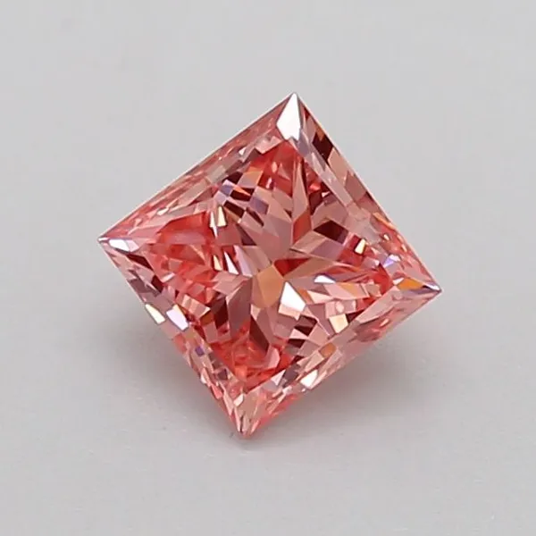 0.7ct PRINCESS Fancy Vivid Pink SI1 Coloured Lab diamond