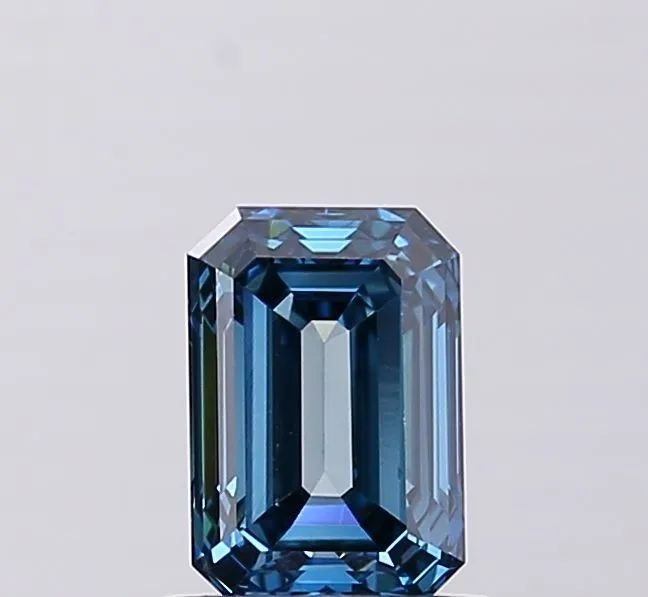 1.06ct EMERALD Fancy Vivid Blue VS1 Coloured Lab diamond