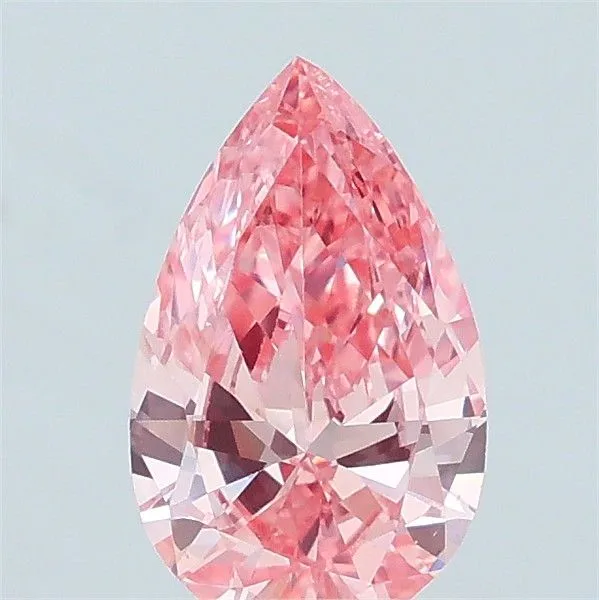 0.55ct PEAR Fancy Vivid Pink VS1 Coloured Lab diamond