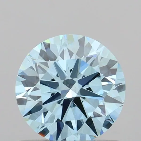 0.73ct ROUND Fancy Vivid Blue VS1 Coloured Lab diamond