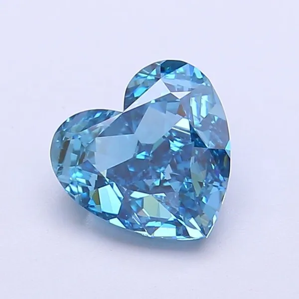 1.66ct HEART Fancy Vivid Blue VVS2 Coloured Lab diamond