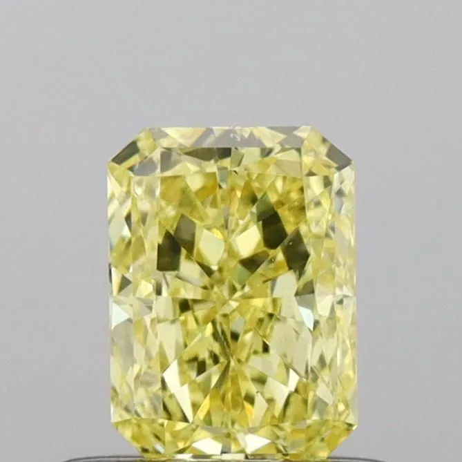 0.47ct RADIANT Fancy Vivid Yellow VS2 Coloured Lab diamond