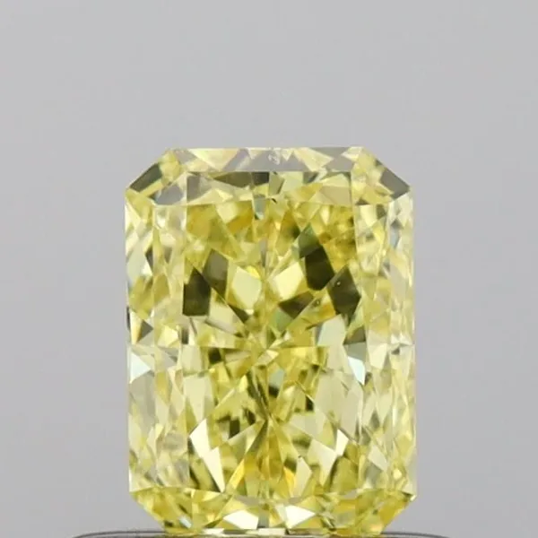 0.47ct RADIANT Fancy Vivid Yellow VS2 Coloured Lab diamond