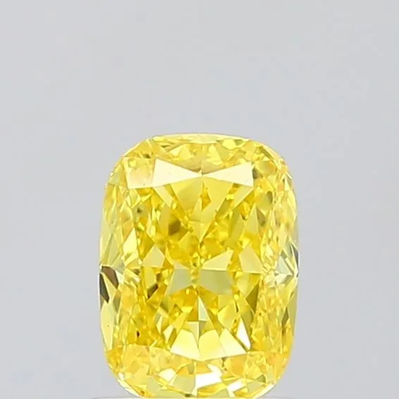 1ct CUSHION Fancy Vivid Yellow VVS2 Coloured Lab diamond