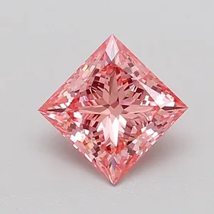 1.1ct PRINCESS Fancy Vivid Pink VS2 Coloured Lab diamond
