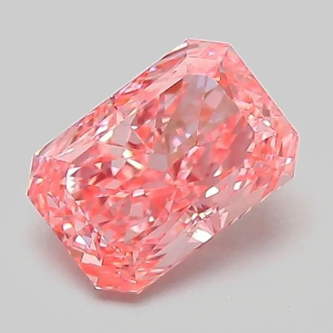 1.02ct RADIANT Fancy Vivid Pink VVS2 Coloured Lab diamond
