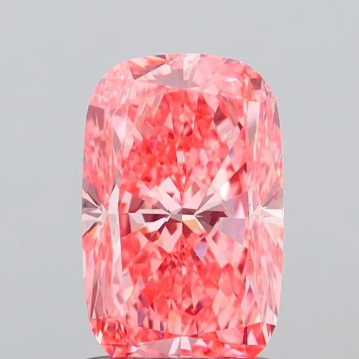 1.31ct CUSHION Fancy Vivid Pink VS1 Coloured Lab diamond