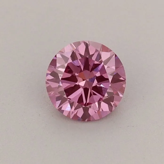 0.39ct ROUND Fancy Vivid Pink VS1 Coloured Lab diamond