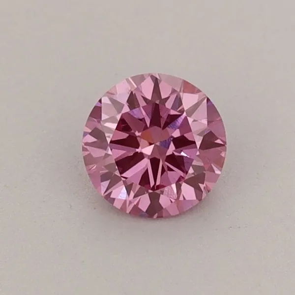 0.39ct ROUND Fancy Vivid Pink VS1 Coloured Lab diamond