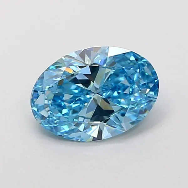 1ct OVAL Fancy Vivid Blue VS1 Coloured Lab diamond