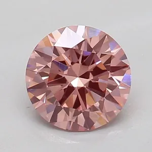 0.59ct ROUND Fancy Intense Pink VVS2 Coloured Lab diamond