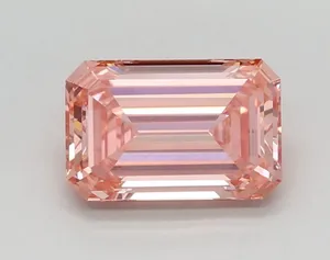 0.93ct EMERALD Fancy Vivid Pink VVS2 Coloured Lab diamond