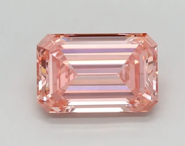0.93ct EMERALD Fancy Vivid Pink VVS2 Coloured Lab diamond