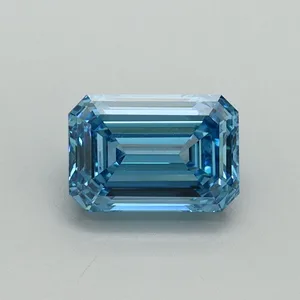 1.1ct EMERALD Fancy Vivid Blue VVS2 Coloured Lab diamond