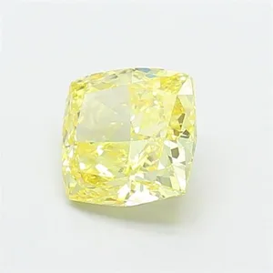 1.29ct CUSHION Fancy Yellow VS2 Coloured Lab diamond