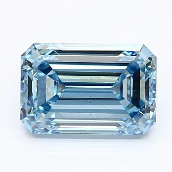 1.23ct EMERALD Fancy Vivid Blue VS2 Coloured Lab diamond