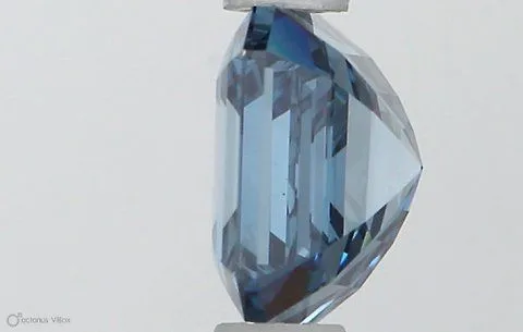 0.74ct EMERALD Fancy Blue VS1 Coloured Lab diamond
