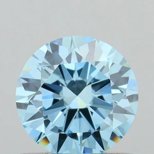 0.62ct ROUND Fancy Vivid Blue VVS2 Coloured Lab diamond