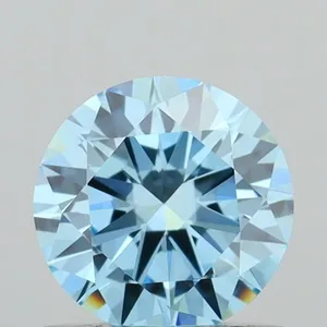0.62ct ROUND Fancy Vivid Blue VVS2 Coloured Lab diamond
