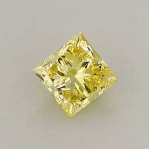 0.42ct PRINCESS Fancy Vivid Yellow VS1 Coloured Lab diamond