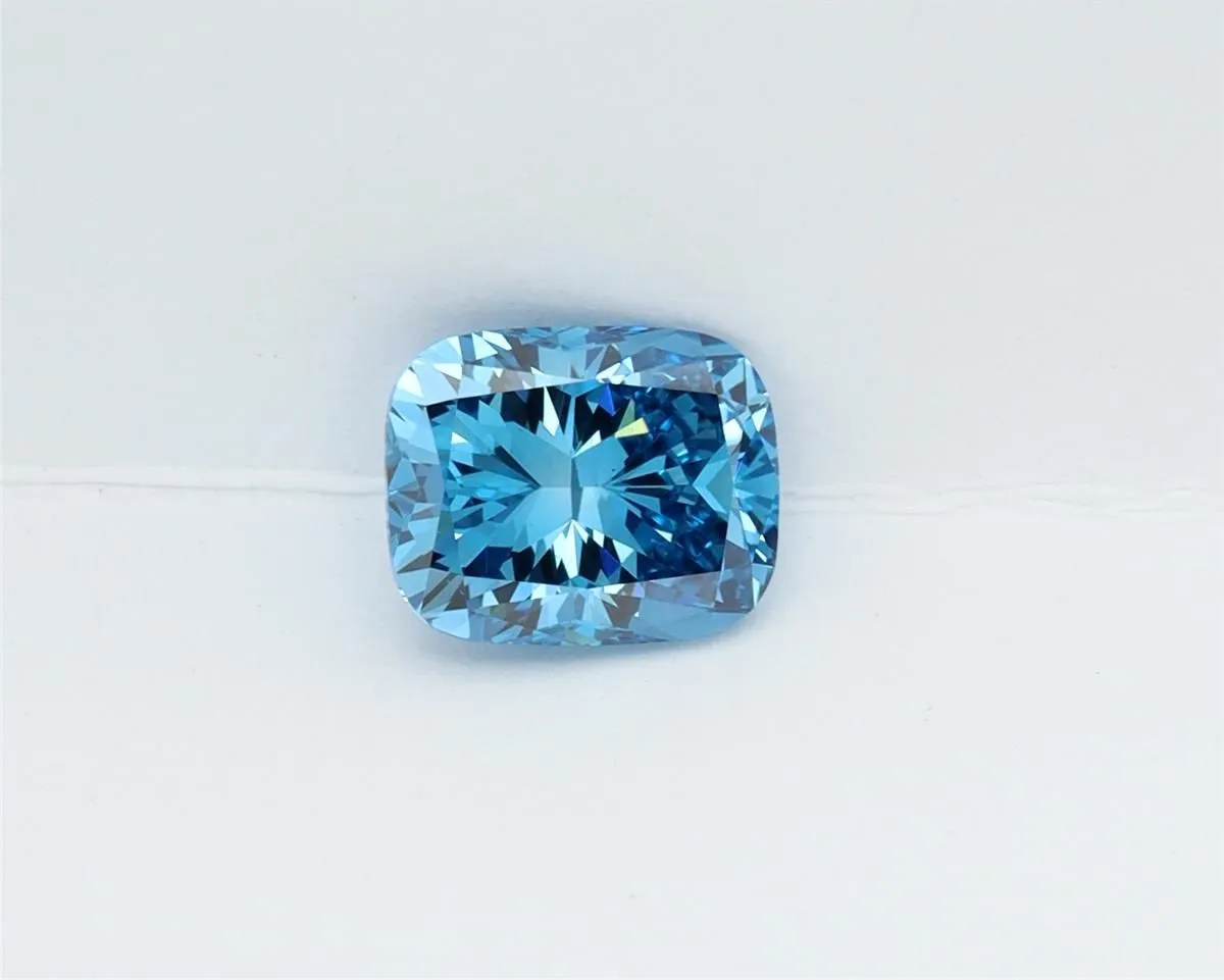 1.02ct CUSHION Fancy Vivid Blue VS1 Coloured Lab diamond