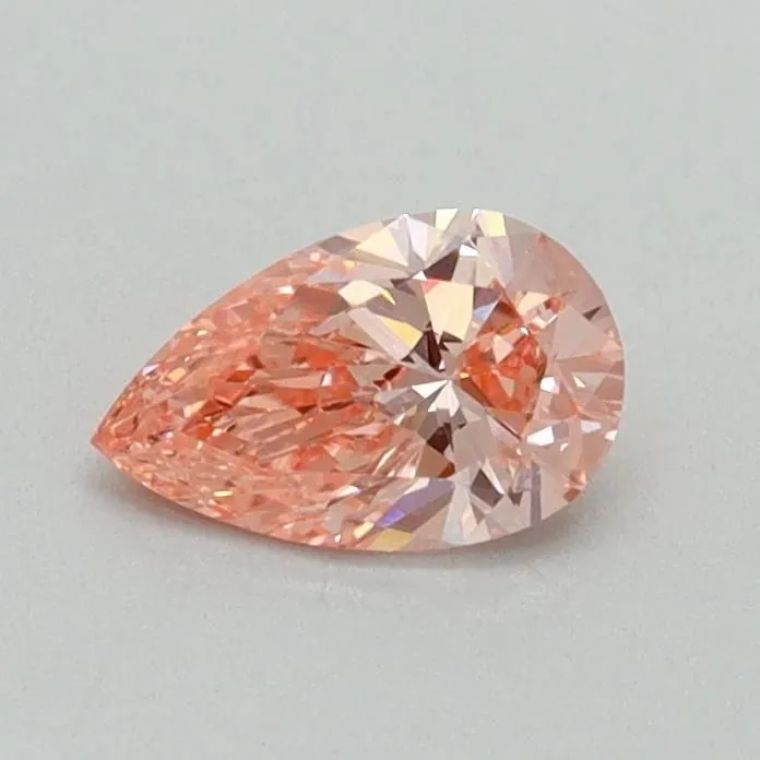 0.41ct PEAR Fancy Vivid Pink VVS2 Coloured Lab diamond