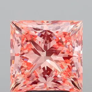 4.98ct PRINCESS Fancy Vivid Pink VS1 Coloured Lab diamond