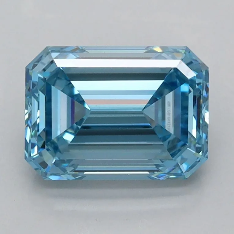 1.99ct EMERALD Fancy Vivid Blue VVS1 Coloured Lab diamond