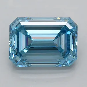 1.99ct EMERALD Fancy Vivid Blue VVS1 Coloured Lab diamond