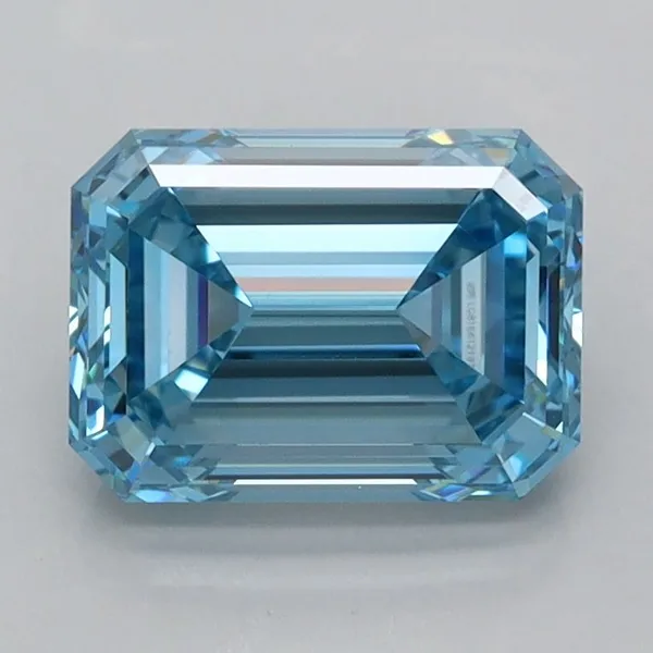1.99ct EMERALD Fancy Vivid Blue VVS1 Coloured Lab diamond