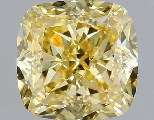 1.06ct CUSHION Fancy Intense Yellow VS1 Coloured Lab diamond