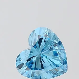 0.99ct HEART Fancy Vivid Blue SI2 Coloured Lab diamond