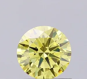 0.72ct ROUND Fancy Intense Yellow VVS2 Coloured Lab diamond